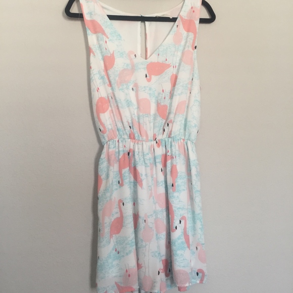 Everly Flamingo Romper - Picture 1 of 5